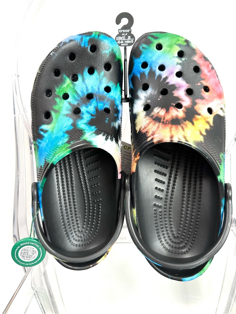 NEW w/TAGS! RARE! Crocs Classic Clog Tie Dye Black Multi-Color